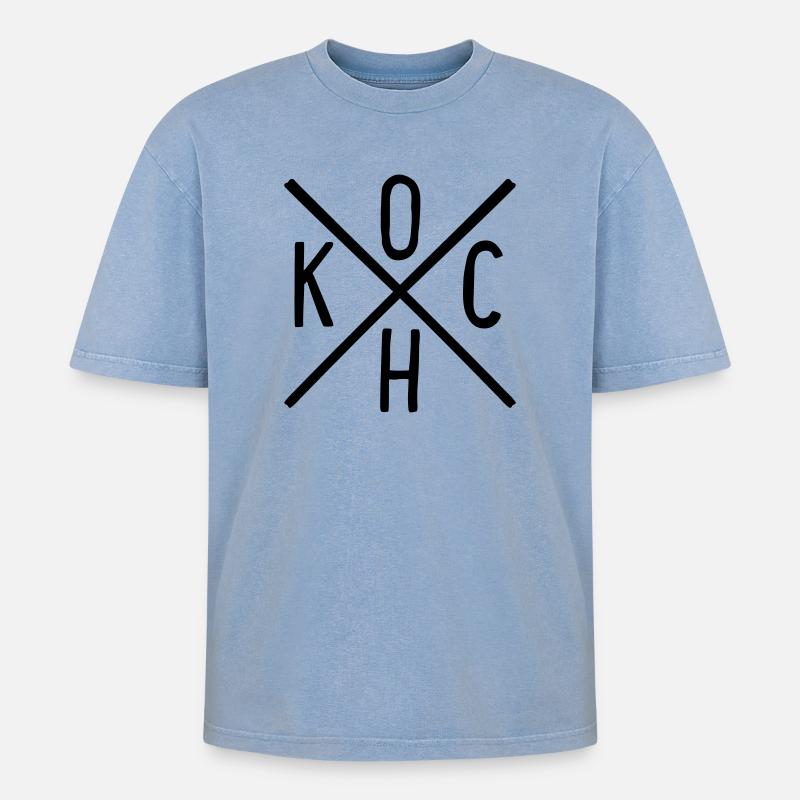Cuire - T-shirt Premium unisexe oversize acid-washed - bleu délavé acide