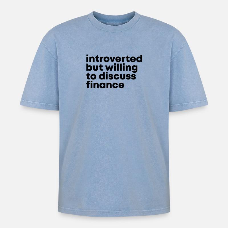 Finance - Oversized Unisex Premium Acid-Washed T-Shirt - acid washed blue