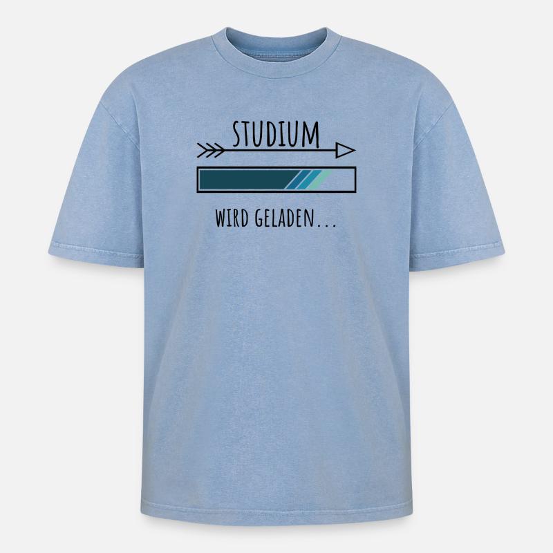 Studium Personalisierter Beruf Jungs - Oversized Unisex Premium Acid-Washed T-Shirt - Blau Acid Wash