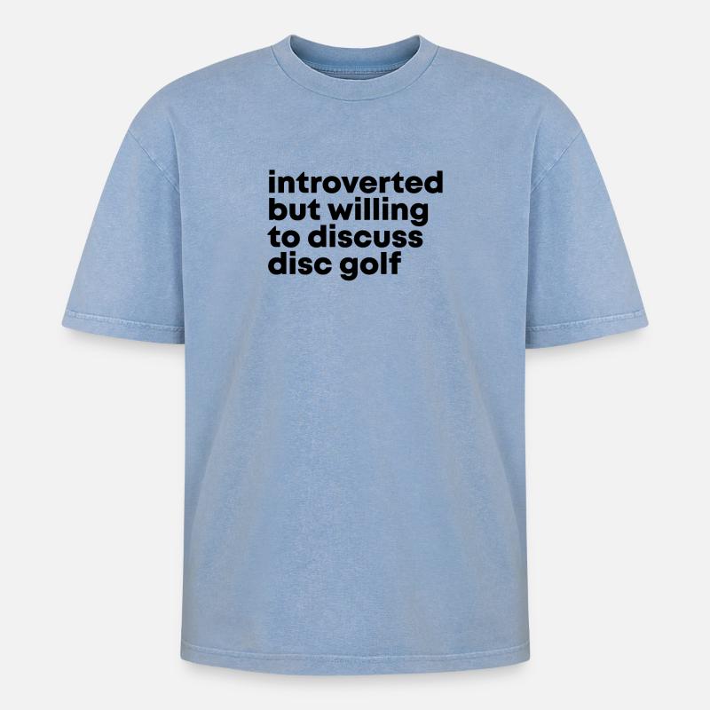 Discgolf - Oversized Unisex Premium Acid-Washed T-Shirt - Blau Acid Wash