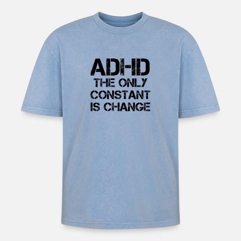 ADHS - Oversized Unisex Premium Acid-Washed T-Shirt - Blau Acid Wash