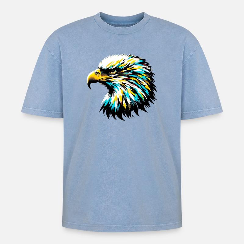 Aigle - T-shirt Premium unisexe oversize acid-washed - bleu délavé acide