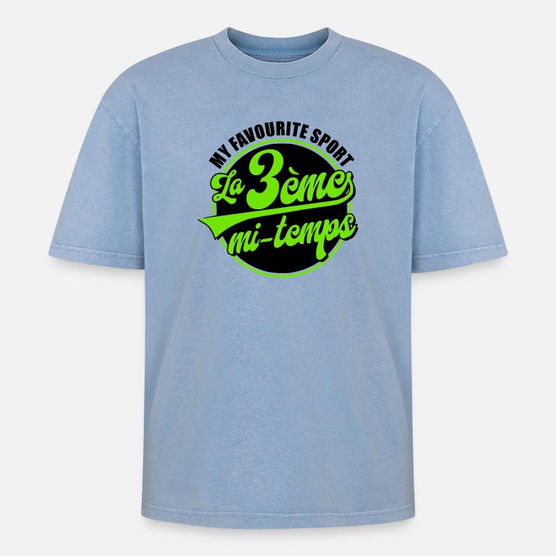 Die 3. Hälfte - Oversized Unisex Premium Acid-Washed T-Shirt - Blau Acid Wash