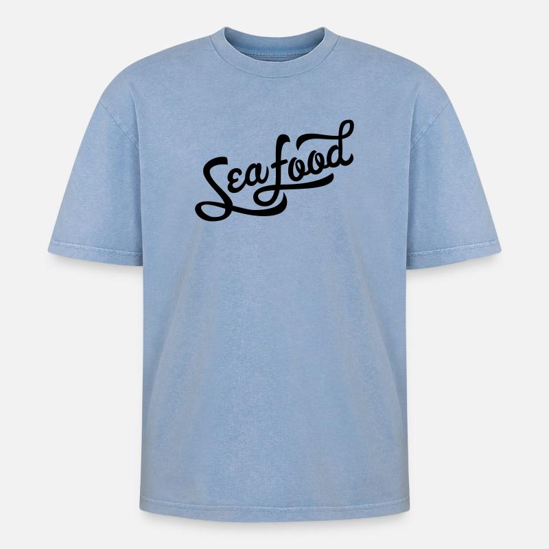 Fruits de mer - T-shirt Premium unisexe oversize acid-washed - bleu délavé acide