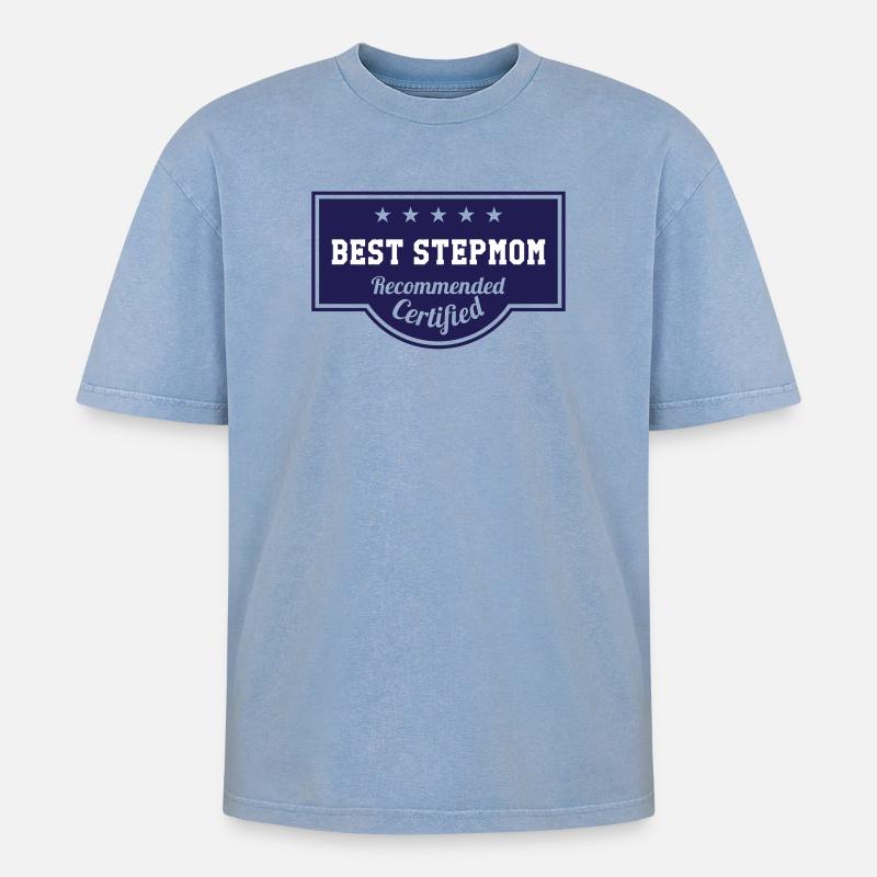 Beste Schwiegermutter der Welt - Oversized Unisex Premium Acid-Washed T-Shirt - Blau Acid Wash