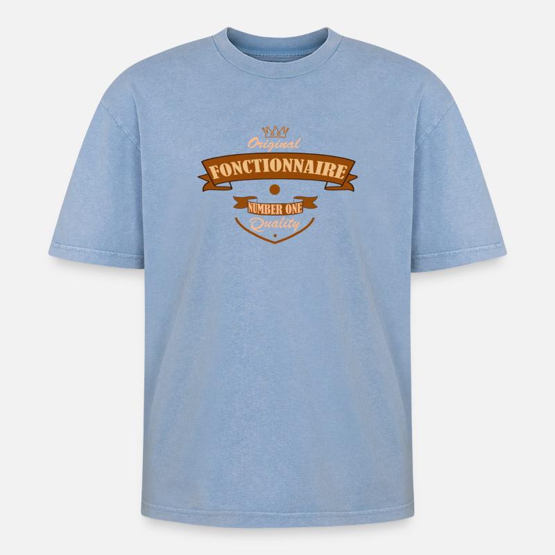 Fonctionnaire - T-shirt Premium unisexe oversize acid-washed - bleu délavé acide