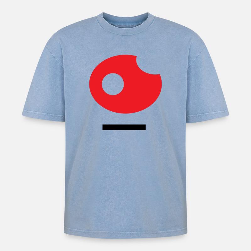 26 Kunst - Oversized Unisex Premium Acid-Washed T-Shirt - Blau Acid Wash