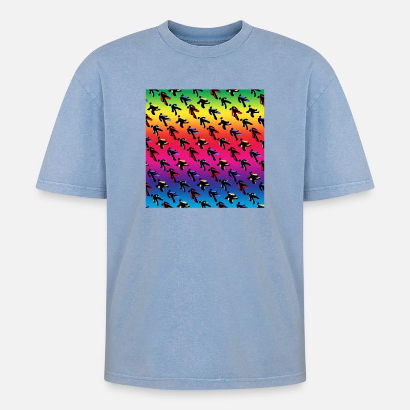 Tänzer - Oversized Unisex Premium Acid-Washed T-Shirt - Blau Acid Wash