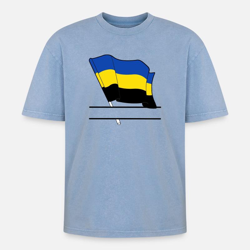 Drapeau Canton de Gueldre - T-shirt Premium unisexe oversize acid-washed - bleu délavé acide