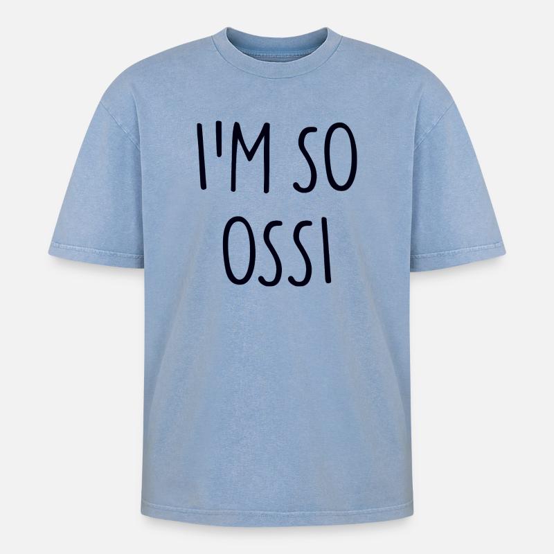 I'M SO OSSI Osten - Oversized Unisex Premium Acid-Washed T-Shirt - Blau Acid Wash