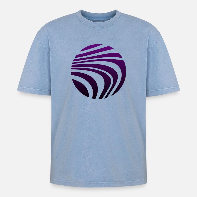 Psychedelic Pattern Violet Gradient - Oversized Unisex Premium Acid-Washed T-Shirt - acid washed blue