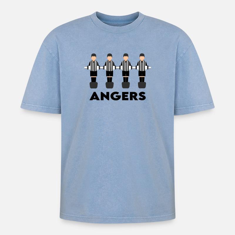 Angers - Oversized Unisex Premium Acid-Washed T-Shirt - Blau Acid Wash