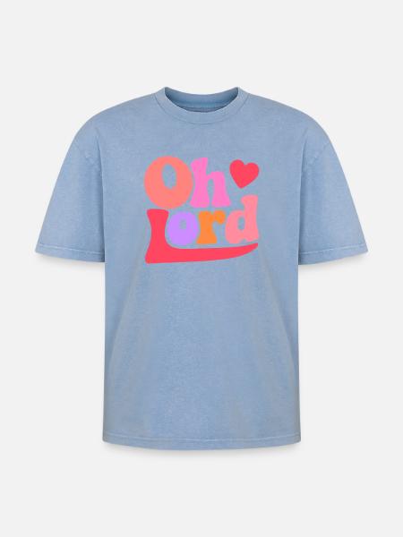 Seigneur - T-shirt Premium unisexe oversize acid-washed - bleu délavé acide