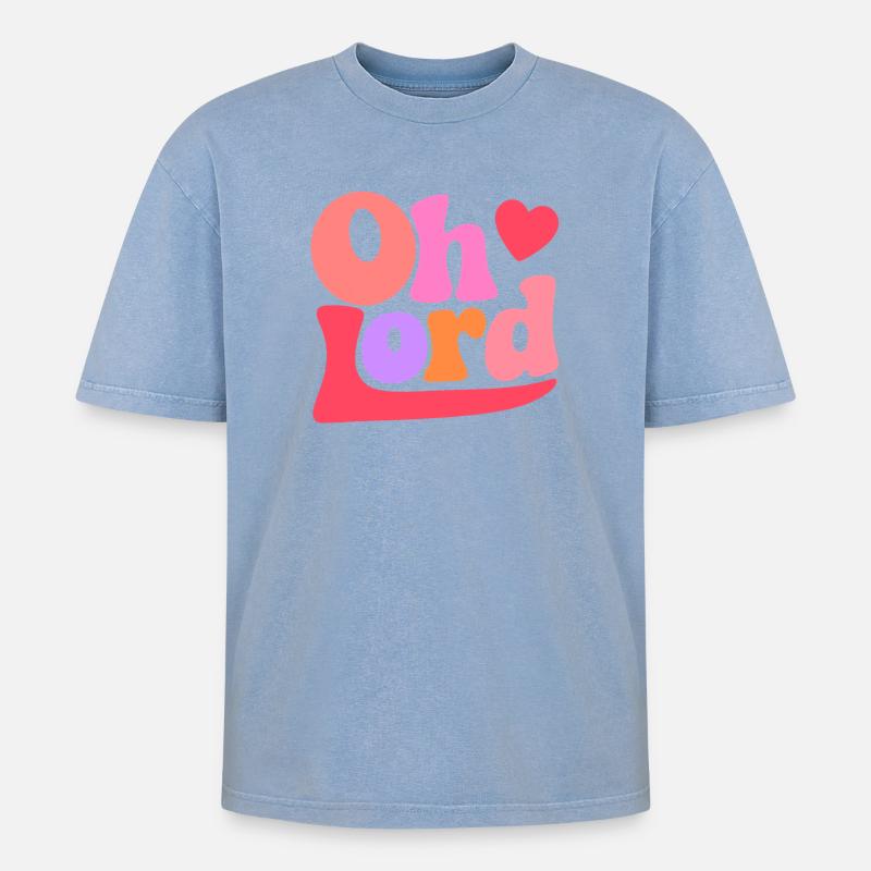 Seigneur - T-shirt Premium unisexe oversize acid-washed - bleu délavé acide
