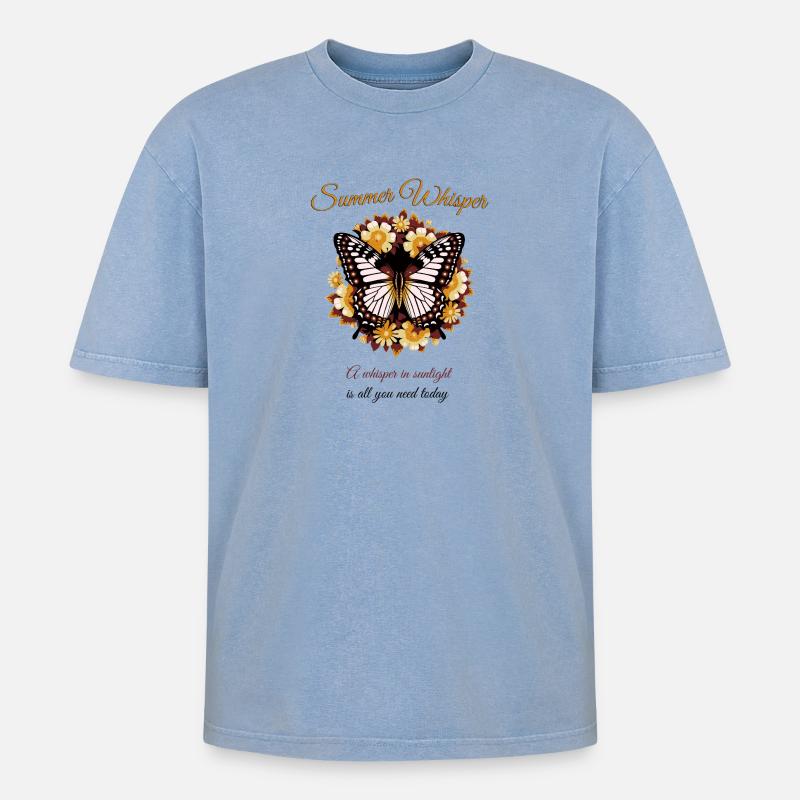 Conception de papillon de rêve d’été - T-shirt Premium unisexe oversize acid-washed - bleu délavé acide