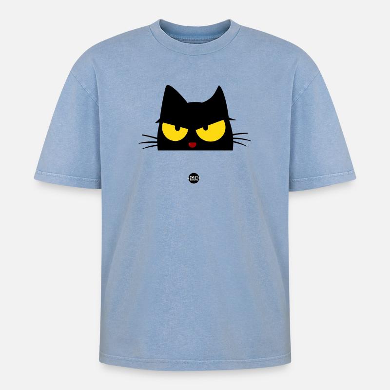 Mitternachts-Wut - Oversized Unisex Premium Acid-Washed T-Shirt - Blau Acid Wash
