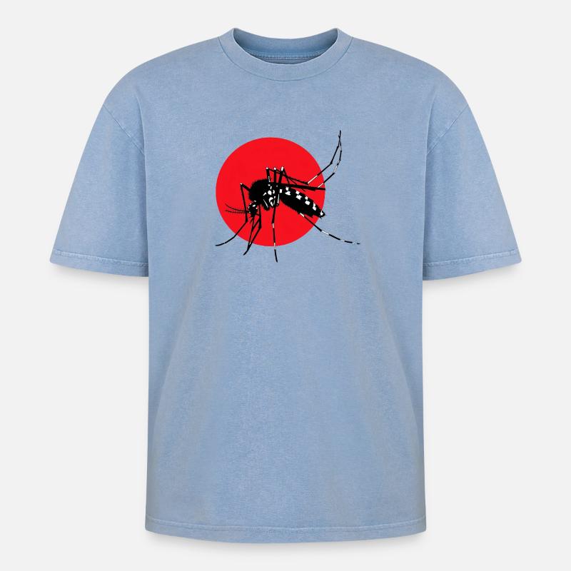 Moskito - Oversized Unisex Premium Acid-Washed T-Shirt - Blau Acid Wash