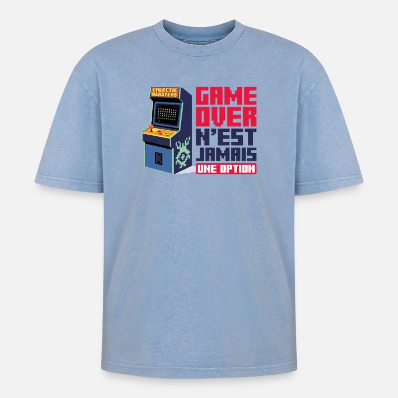 Galactic Blasters par Helfspawn - T-shirt Premium unisexe oversize acid-washed - bleu délavé acide
