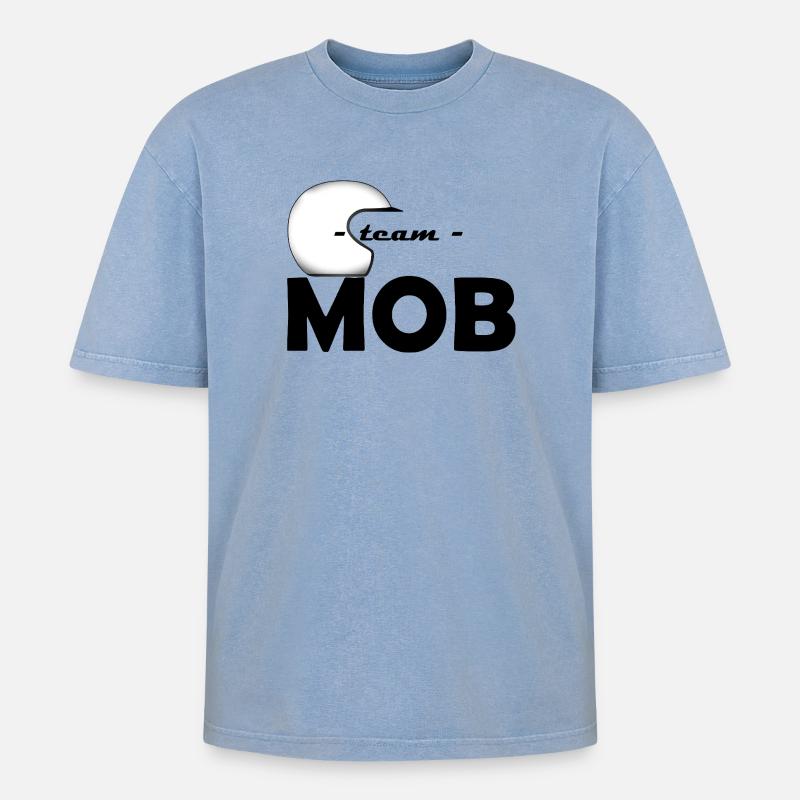 team mob - T-shirt Premium unisexe oversize acid-washed - bleu délavé acide
