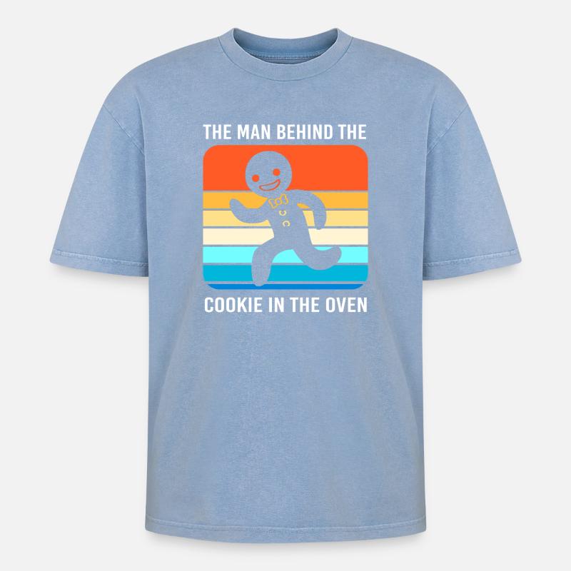 Werdender Papa werdende Väter - Oversized Unisex Premium Acid-Washed T-Shirt - Blau Acid Wash
