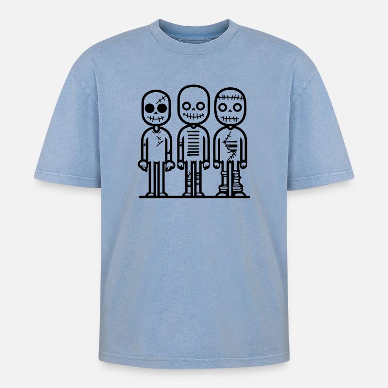 zombie_3 - T-shirt Premium unisexe oversize acid-washed - bleu délavé acide