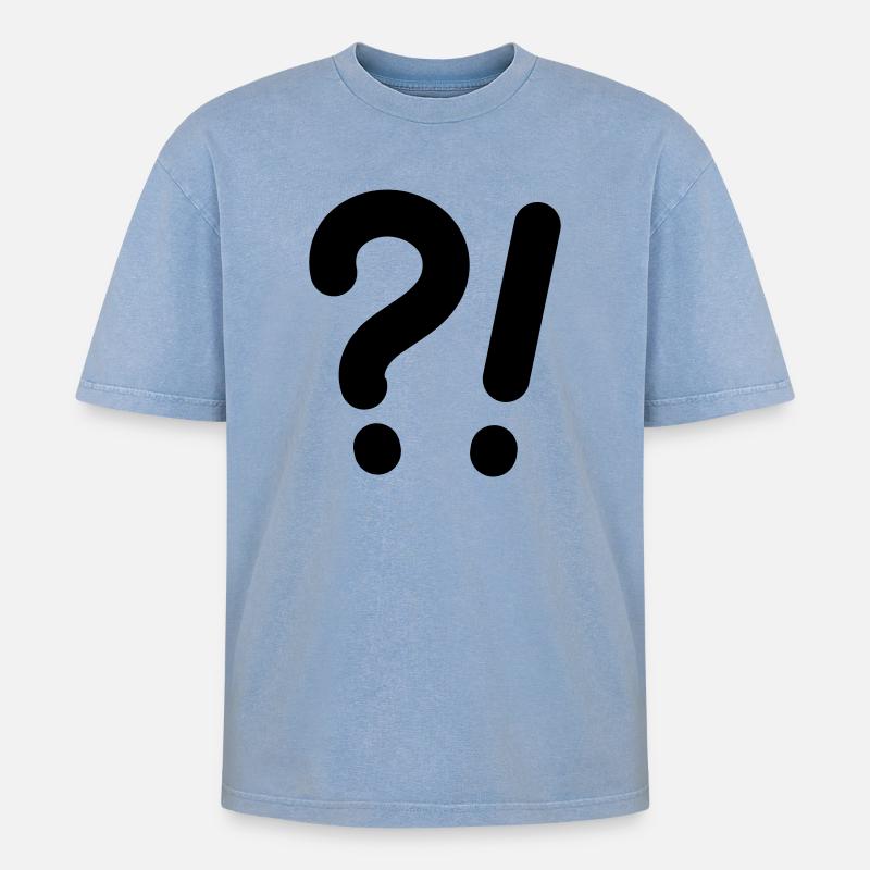 Points d’interrogation et points d’exclamation - T-shirt Premium unisexe oversize acid-washed - bleu délavé acide