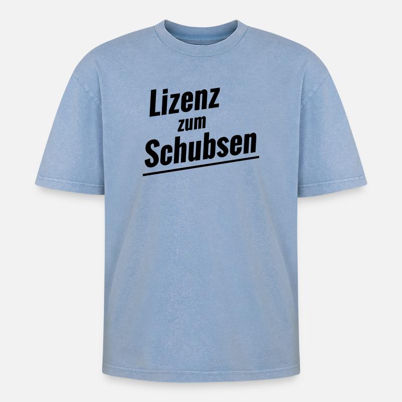 Licence pour pousser - T-shirt Premium unisexe oversize acid-washed - bleu délavé acide