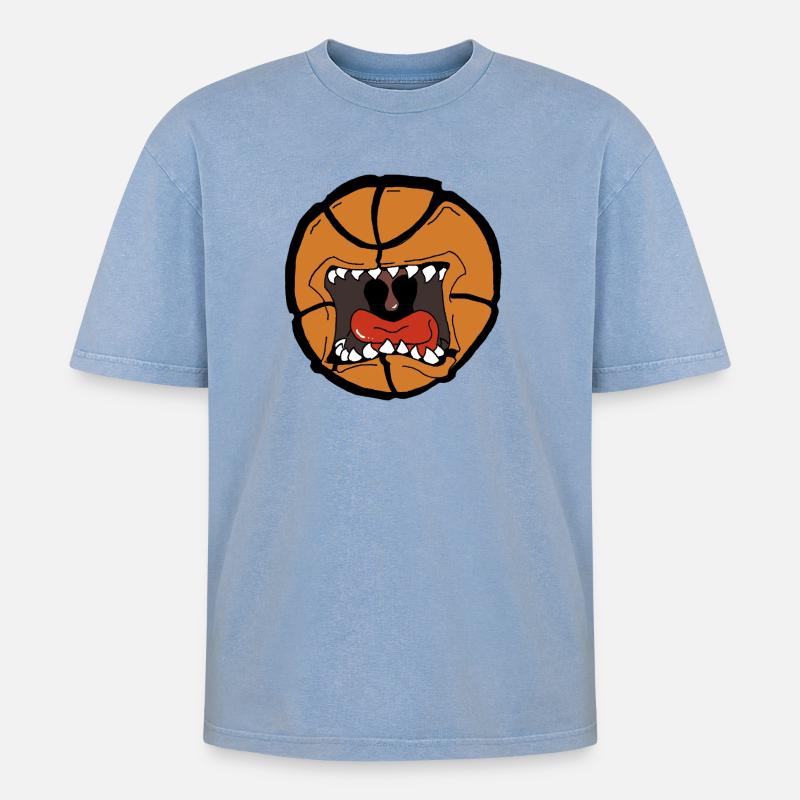 Conception explosive du ballon de basket - T-shirt Premium unisexe oversize acid-washed - bleu délavé acide