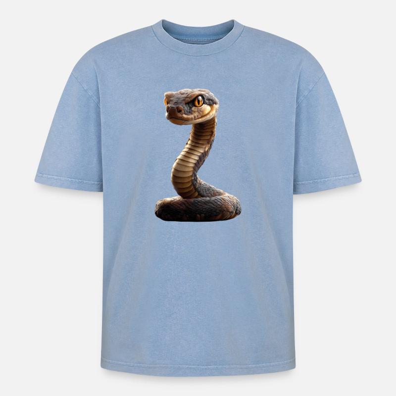 snake, python, cobra, rattlesnake, snakes - Oversized Unisex Premium Acid-Washed T-Shirt - acid washed blue