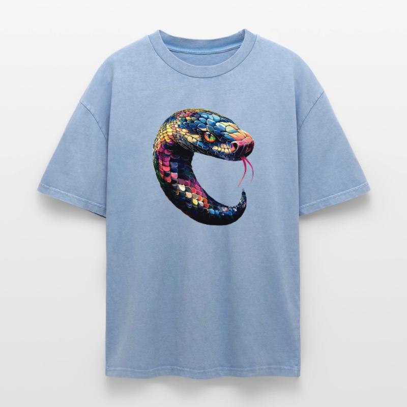 snake, python, cobra, rattlesnake, snakes Oversized Unisex Premium Acid-Washed T-Shirt