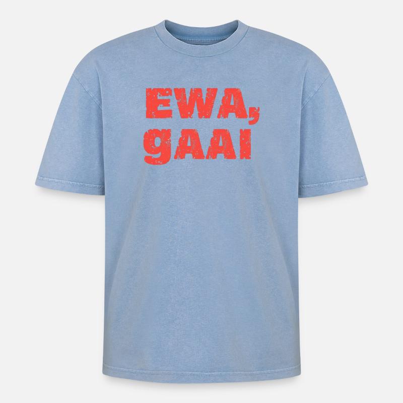 Ewa, jay. Antwerp proverbs - Oversized Unisex Premium Acid-Washed T-Shirt - acid washed blue