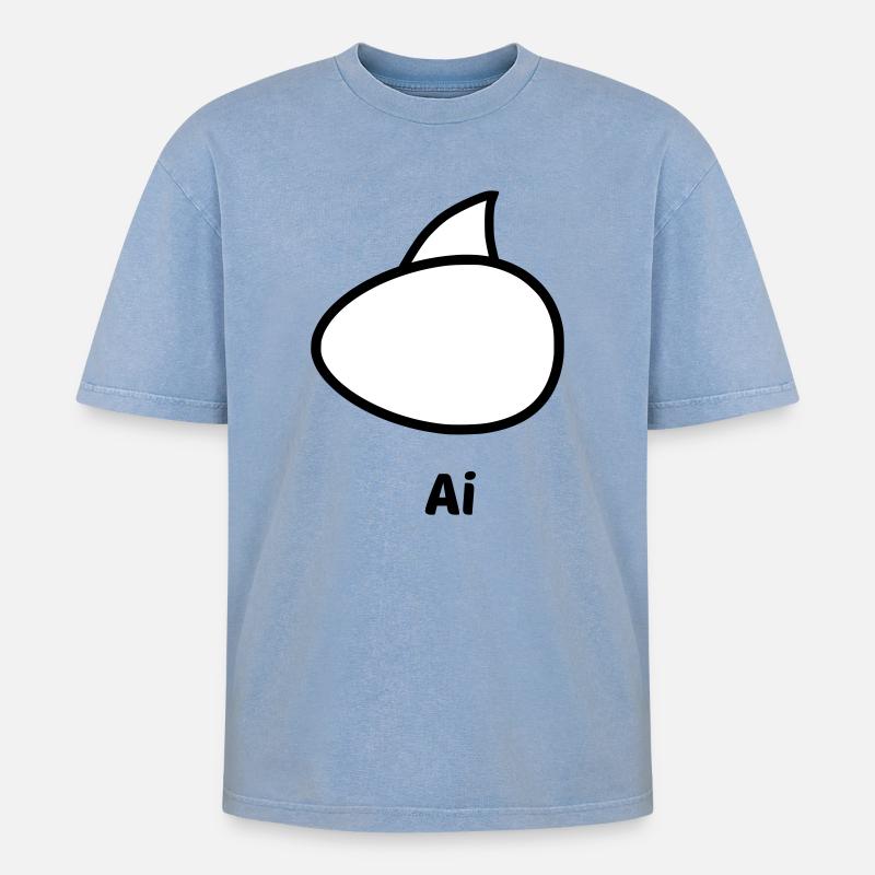 IA - T-shirt Premium unisexe oversize acid-washed - bleu délavé acide