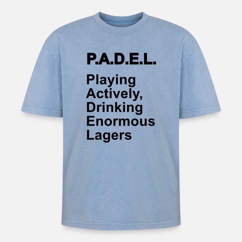 Die Bedeutung von Padel - Oversized Unisex Premium Acid-Washed T-Shirt - Blau Acid Wash
