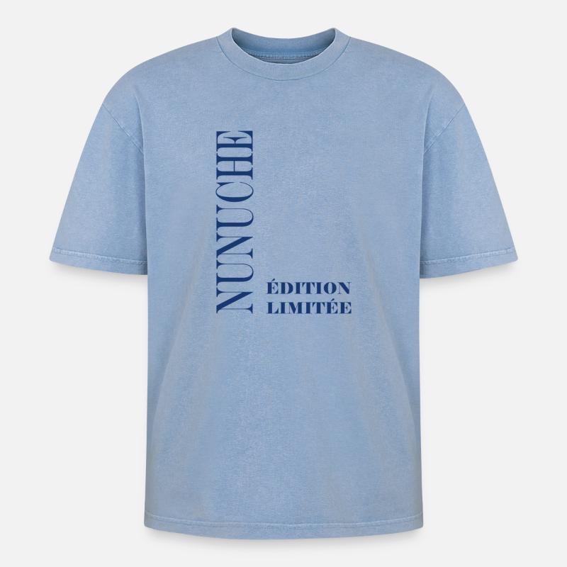 Dumm - Oversized Unisex Premium Acid-Washed T-Shirt - Blau Acid Wash