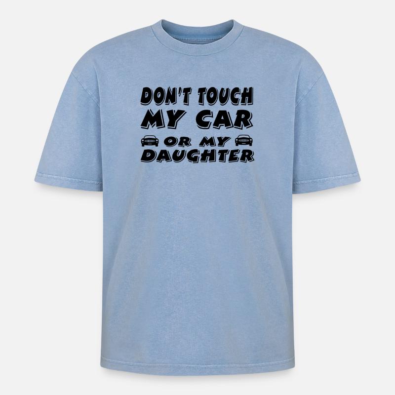 Auto - Oversized Unisex Premium Acid-Washed T-Shirt - Blau Acid Wash