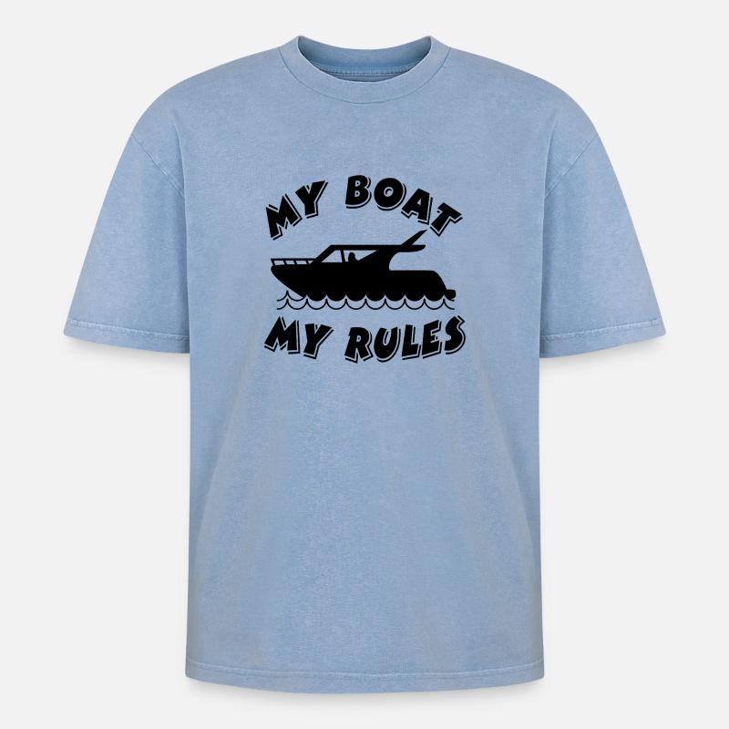 Boot - Oversized Unisex Premium Acid-Washed T-Shirt - Blau Acid Wash