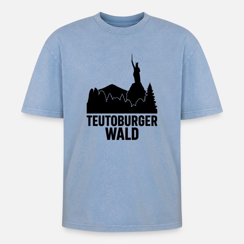 Forêt de Teutoburg - T-shirt Premium unisexe oversize acid-washed - bleu délavé acide