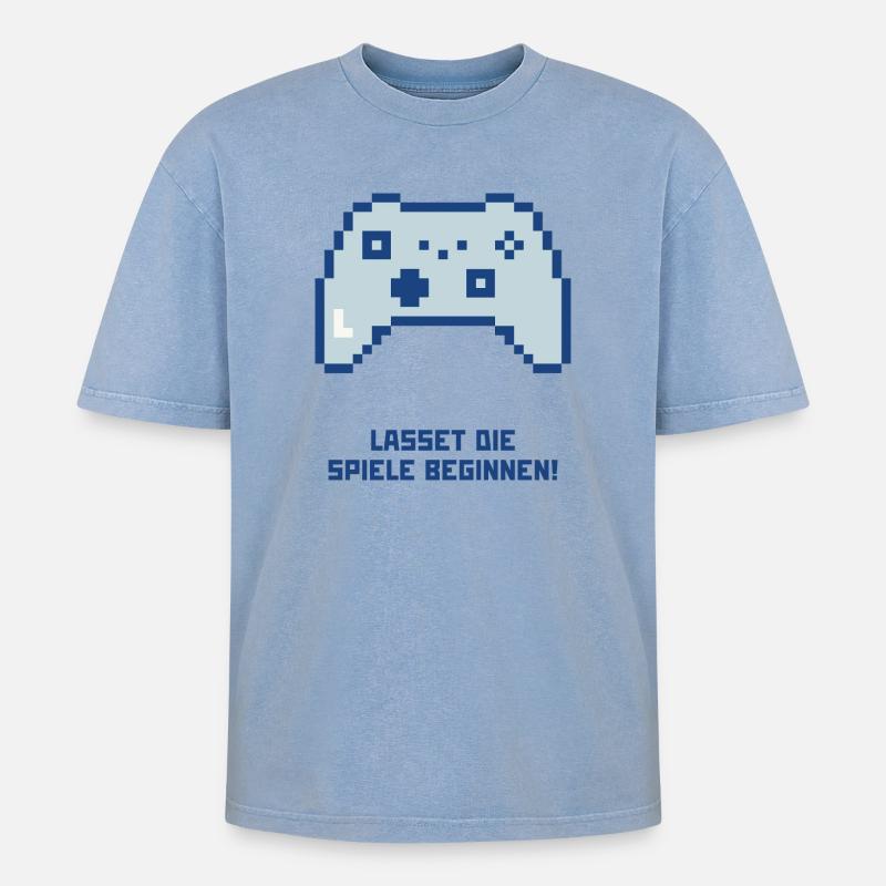 Que les jeux commencent - T-shirt Premium unisexe oversize acid-washed - bleu délavé acide