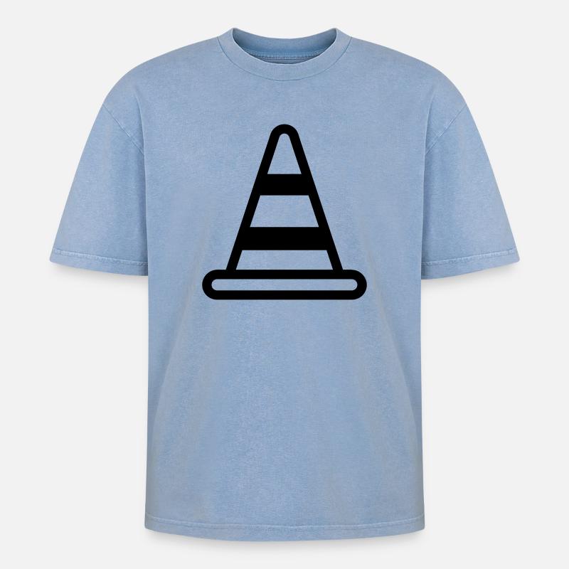 cône - T-shirt Premium unisexe oversize acid-washed - bleu délavé acide