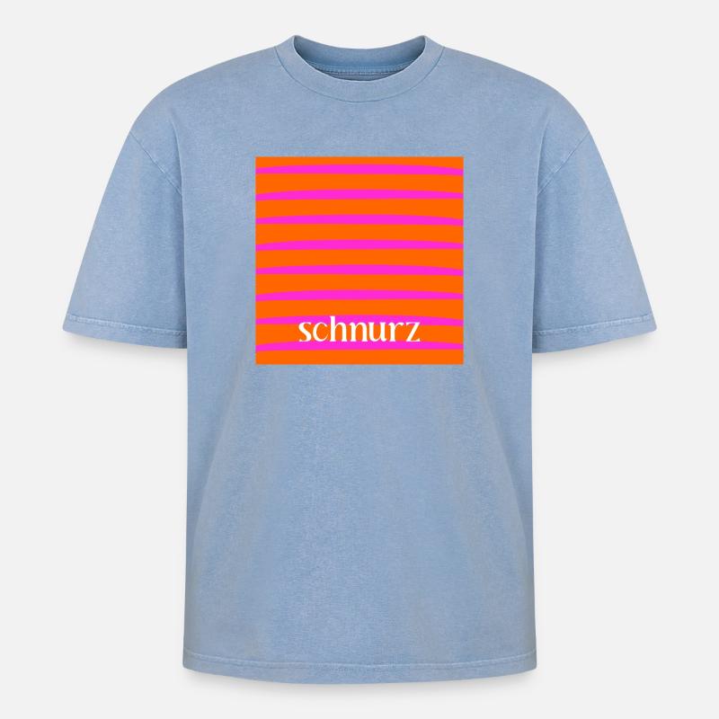 SCHNURZ BEEP DOESN'T MATTER - Oversized Unisex Premium Acid-Washed T-Shirt - acid washed blue