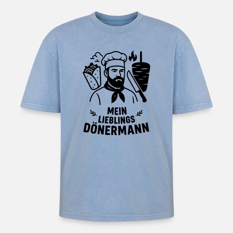 Kebab préféré - T-shirt Premium unisexe oversize acid-washed - bleu délavé acide