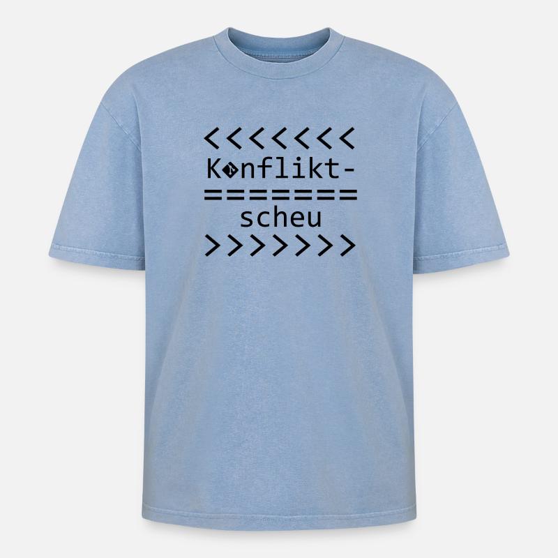 Chemise Git Nerd Aversion aux conflits - T-shirt Premium unisexe oversize acid-washed - bleu délavé acide