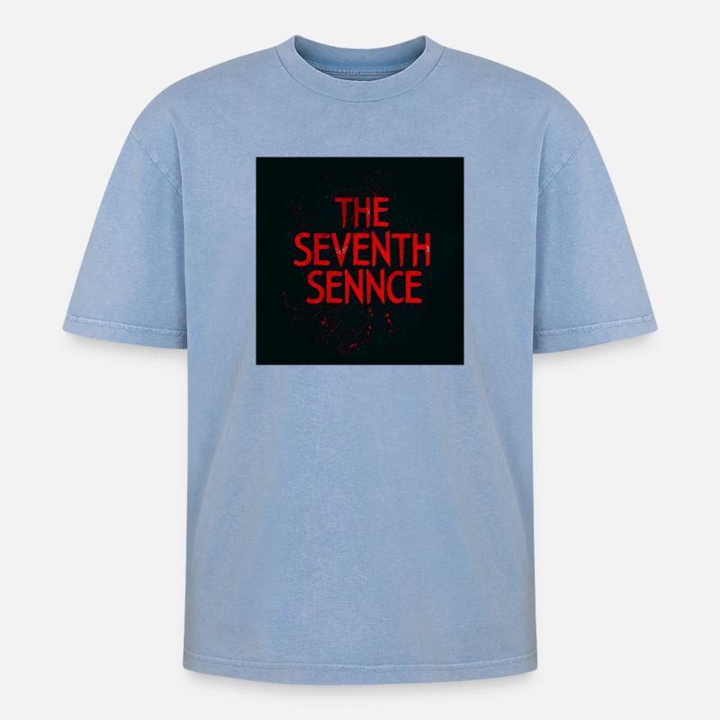 Der siebte Sennce - Oversized Unisex Premium Acid-Washed T-Shirt - Blau Acid Wash