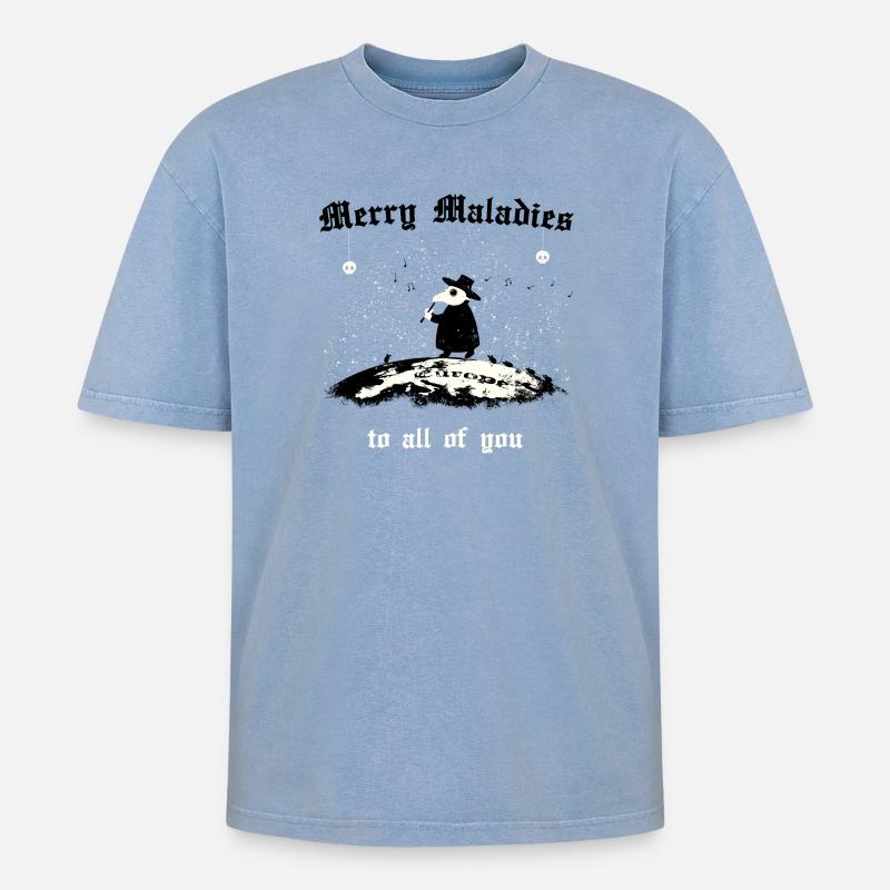 Joyeuses Maladies - T-shirt Premium unisexe oversize acid-washed - bleu délavé acide