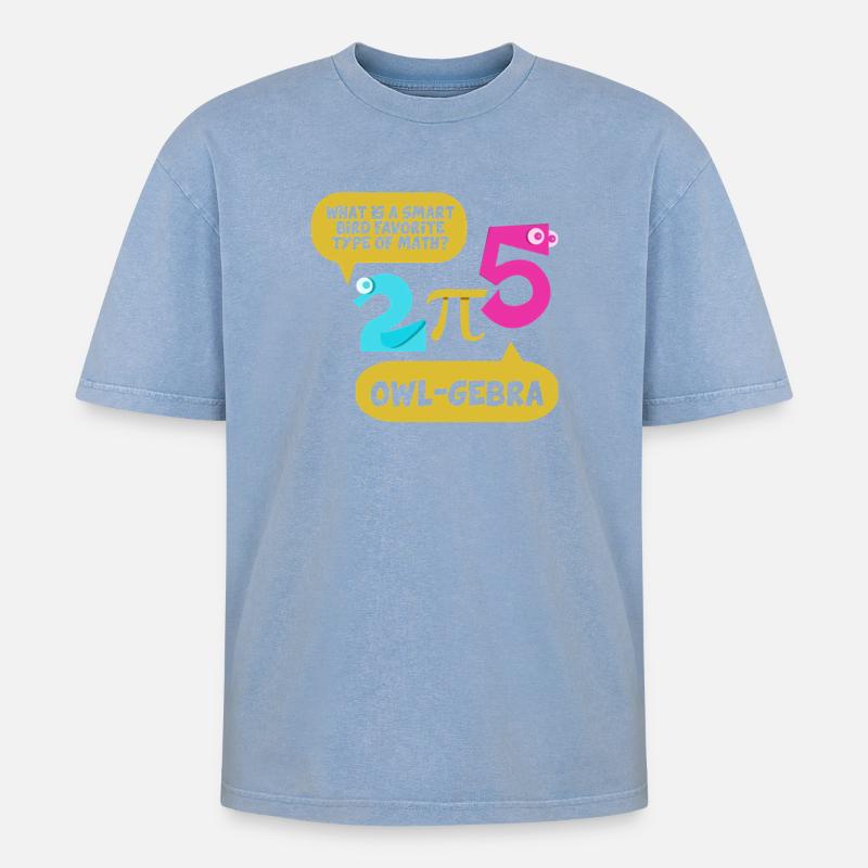 Math Math Math Teacher Mathematician - Oversized Unisex Premium Acid-Washed T-Shirt - acid washed blue