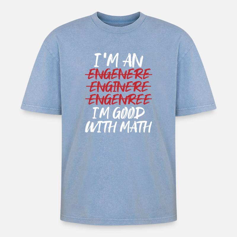 Math Math Math Teacher Mathematician - Oversized Unisex Premium Acid-Washed T-Shirt - acid washed blue