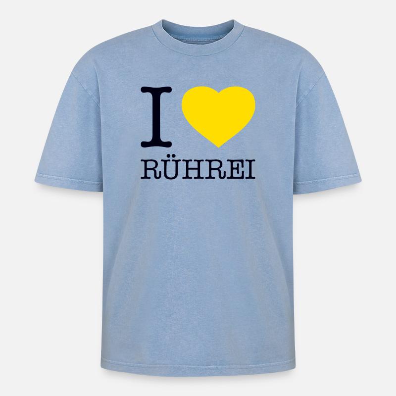 I love scrambled eggs - Oversized Unisex Premium Acid-Washed T-Shirt - acid washed blue