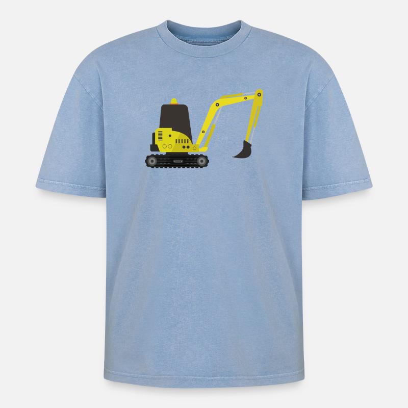 Bagger - Oversized Unisex Premium Acid-Washed T-Shirt - Blau Acid Wash