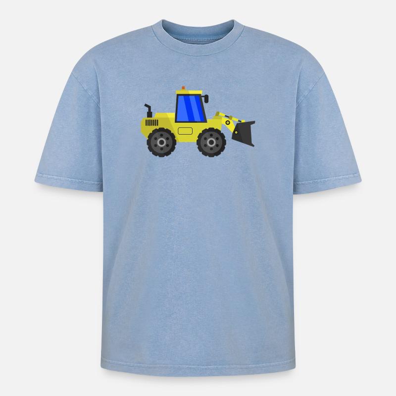 Bagger - Oversized Unisex Premium Acid-Washed T-Shirt - Blau Acid Wash