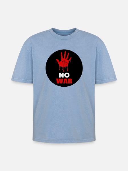 No War - T-shirt Premium unisexe oversize acid-washed - bleu délavé acide